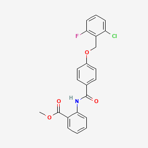 molecular formula C22H17ClFNO4 B11648900 Methyl 2-[({4-[(2-chloro-6-fluorobenzyl)oxy]phenyl}carbonyl)amino]benzoate 