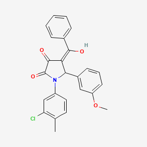 (4E)-1-(3-chloro-4-methylphenyl)-4-[hydroxy(phenyl)methylidene]-5-(3-methoxyphenyl)pyrrolidine-2,3-dione