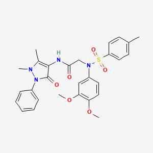 2-[N-(3,4-Dimethoxyphenyl)4-methylbenzenesulfonamido]-N-(1,5-dimethyl-3-oxo-2-phenyl-2,3-dihydro-1H-pyrazol-4-YL)acetamide