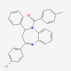 4-(4-chlorophenyl)-1-(4-methylbenzoyl)-2-phenyl-2,3-dihydro-1H-1,5-benzodiazepine