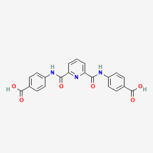 molecular formula C21H15N3O6 B11648980 4-{[(6-{[(4-Carboxyphenyl)amino]carbonyl}pyridin-2-yl)carbonyl]amino}benzoic acid CAS No. 441314-18-7