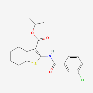 molecular formula C19H20ClNO3S B11648988 Propan-2-yl 2-{[(3-chlorophenyl)carbonyl]amino}-4,5,6,7-tetrahydro-1-benzothiophene-3-carboxylate 