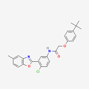 2-(4-tert-butylphenoxy)-N-[4-chloro-3-(5-methyl-1,3-benzoxazol-2-yl)phenyl]acetamide