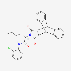 N-(2-chlorophenyl)-2-(16,18-dioxo-17-azapentacyclo[6.6.5.0~2,7~.0~9,14~.0~15,19~]nonadeca-2,4,6,9,11,13-hexaen-17-yl)hexanamide (non-preferred name)