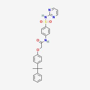 molecular formula C27H26N4O4S B11649046 2-[4-(2-phenylpropan-2-yl)phenoxy]-N-[4-(pyrimidin-2-ylsulfamoyl)phenyl]acetamide 