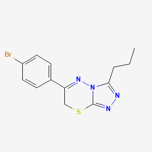 molecular formula C13H13BrN4S B11649053 6-(4-bromophenyl)-3-propyl-7H-[1,2,4]triazolo[3,4-b][1,3,4]thiadiazine 