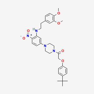 2-(4-Tert-butylphenoxy)-1-[4-(3-{[2-(3,4-dimethoxyphenyl)ethyl]amino}-4-nitrophenyl)piperazin-1-yl]ethanone