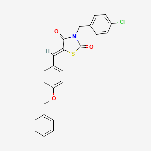 molecular formula C24H18ClNO3S B11649072 (5Z)-5-[4-(benzyloxy)benzylidene]-3-(4-chlorobenzyl)-1,3-thiazolidine-2,4-dione 