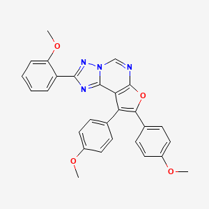 molecular formula C28H22N4O4 B11649088 2-(2-Methoxyphenyl)-8,9-bis(4-methoxyphenyl)furo[3,2-e][1,2,4]triazolo[1,5-c]pyrimidine 