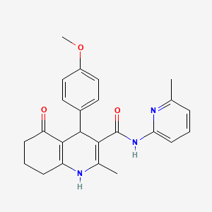 molecular formula C24H25N3O3 B11649116 4-(4-Methoxyphenyl)-2-methyl-N-(6-methylpyridin-2-yl)-5-oxo-1,4,5,6,7,8-hexahydroquinoline-3-carboxamide CAS No. 361195-15-5