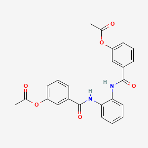 molecular formula C24H20N2O6 B11649131 Benzene-1,2-diylbis(carbamoylbenzene-3,1-diyl) diacetate 