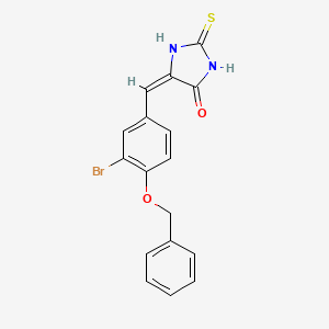 molecular formula C17H13BrN2O2S B11649145 (5E)-5-[4-(benzyloxy)-3-bromobenzylidene]-2-thioxoimidazolidin-4-one 