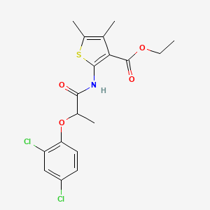 molecular formula C18H19Cl2NO4S B11649156 Ethyl 2-{[2-(2,4-dichlorophenoxy)propanoyl]amino}-4,5-dimethylthiophene-3-carboxylate 