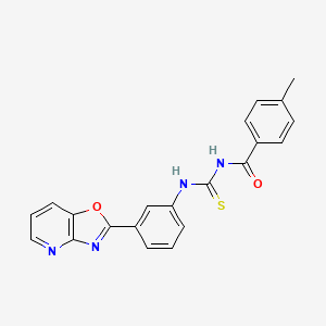 molecular formula C21H16N4O2S B11649164 4-methyl-N-[[3-([1,3]oxazolo[4,5-b]pyridin-2-yl)phenyl]carbamothioyl]benzamide CAS No. 6395-08-0