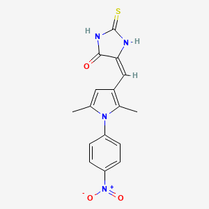 (5E)-5-{[2,5-dimethyl-1-(4-nitrophenyl)-1H-pyrrol-3-yl]methylidene}-2-thioxoimidazolidin-4-one