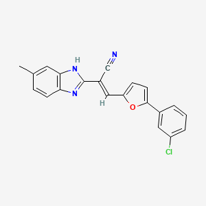 (2E)-3-[5-(3-chlorophenyl)furan-2-yl]-2-(6-methyl-1H-benzimidazol-2-yl)prop-2-enenitrile