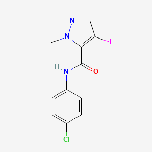 molecular formula C11H9ClIN3O B11649187 N-(4-chlorophenyl)-4-iodo-1-methyl-1H-pyrazole-5-carboxamide 