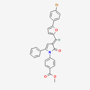 methyl 4-[(3E)-3-{[5-(4-bromophenyl)furan-2-yl]methylidene}-2-oxo-5-phenyl-2,3-dihydro-1H-pyrrol-1-yl]benzoate