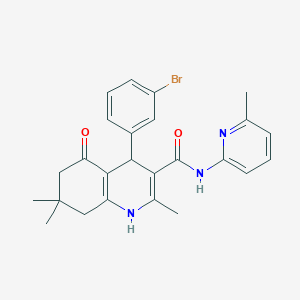 4-(3-Bromophenyl)-2,7,7-trimethyl-N-(6-methylpyridin-2-yl)-5-oxo-1,4,5,6,7,8-hexahydroquinoline-3-carboxamide