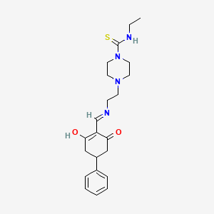 4-(2-{[(2,6-dioxo-4-phenylcyclohexylidene)methyl]amino}ethyl)-N-ethylpiperazine-1-carbothioamide