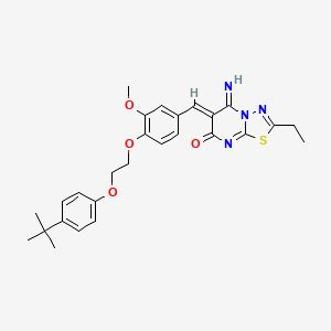 (6Z)-6-{4-[2-(4-tert-butylphenoxy)ethoxy]-3-methoxybenzylidene}-2-ethyl-5-imino-5,6-dihydro-7H-[1,3,4]thiadiazolo[3,2-a]pyrimidin-7-one