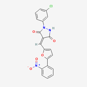 (4E)-1-(3-chlorophenyl)-4-{[5-(2-nitrophenyl)furan-2-yl]methylidene}pyrazolidine-3,5-dione