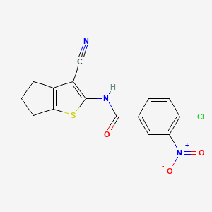 4-chloro-N-(3-cyano-5,6-dihydro-4H-cyclopenta[b]thiophen-2-yl)-3-nitrobenzamide