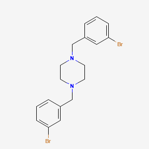 molecular formula C18H20Br2N2 B11649306 1,4-Bis[(3-bromophenyl)methyl]piperazine 