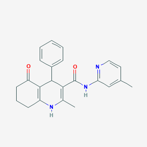 molecular formula C23H23N3O2 B11649311 2-methyl-N-(4-methylpyridin-2-yl)-5-oxo-4-phenyl-1,4,5,6,7,8-hexahydroquinoline-3-carboxamide CAS No. 361193-46-6