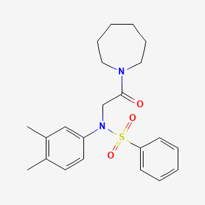 molecular formula C22H28N2O3S B11649314 N-[2-(azepan-1-yl)-2-oxoethyl]-N-(3,4-dimethylphenyl)benzenesulfonamide 