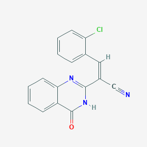 (2Z)-3-(2-chlorophenyl)-2-(4-oxo-3,4-dihydroquinazolin-2-yl)prop-2-enenitrile