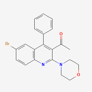 molecular formula C21H19BrN2O2 B11649341 1-(6-Bromo-2-morpholin-4-yl-4-phenylquinolin-3-yl)ethanone 