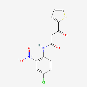 molecular formula C13H9ClN2O4S B11649381 N-(4-chloro-2-nitrophenyl)-3-oxo-3-(thiophen-2-yl)propanamide 