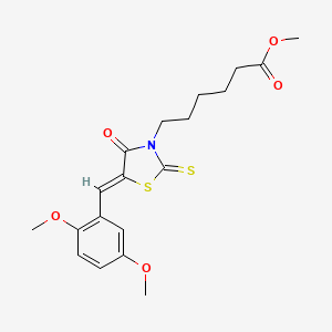 methyl 6-[(5Z)-5-(2,5-dimethoxybenzylidene)-4-oxo-2-thioxo-1,3-thiazolidin-3-yl]hexanoate