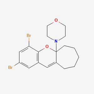 4-(2,4-dibromo-7,8,9,10-tetrahydrocyclohepta[b]chromen-5a(6H)-yl)morpholine