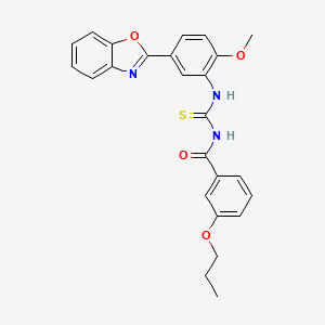 molecular formula C25H23N3O4S B11649436 N-{[5-(1,3-benzoxazol-2-yl)-2-methoxyphenyl]carbamothioyl}-3-propoxybenzamide 