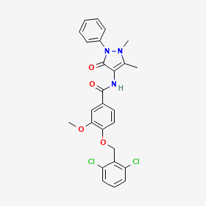 4-[(2,6-dichlorobenzyl)oxy]-N-(1,5-dimethyl-3-oxo-2-phenyl-2,3-dihydro-1H-pyrazol-4-yl)-3-methoxybenzamide