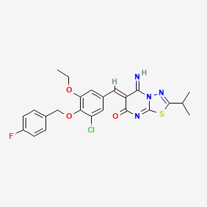 (6Z)-6-{3-chloro-5-ethoxy-4-[(4-fluorobenzyl)oxy]benzylidene}-5-imino-2-(propan-2-yl)-5,6-dihydro-7H-[1,3,4]thiadiazolo[3,2-a]pyrimidin-7-one