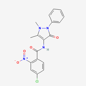 4-chloro-N-(1,5-dimethyl-3-oxo-2-phenyl-2,3-dihydro-1H-pyrazol-4-yl)-2-nitrobenzamide