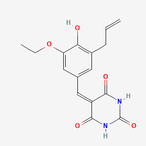 molecular formula C16H16N2O5 B11649455 5-[3-ethoxy-4-hydroxy-5-(prop-2-en-1-yl)benzylidene]pyrimidine-2,4,6(1H,3H,5H)-trione 