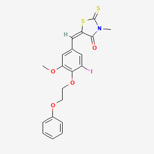 (5E)-5-[3-iodo-5-methoxy-4-(2-phenoxyethoxy)benzylidene]-3-methyl-2-thioxo-1,3-thiazolidin-4-one