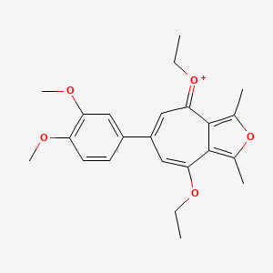 molecular formula C23H27O5+ B11649478 6-(3,4-Dimethoxyphenyl)-4,8-diethoxy-1,3-dimethylcyclohepta[c]furanium 