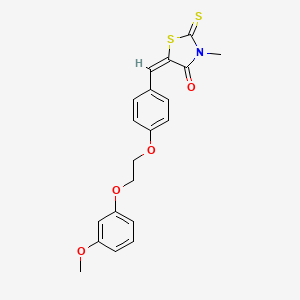 (5E)-5-({4-[2-(3-Methoxyphenoxy)ethoxy]phenyl}methylidene)-3-methyl-2-sulfanylidene-1,3-thiazolidin-4-one