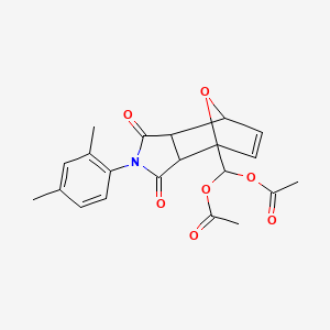 molecular formula C21H21NO7 B11649509 [2-(2,4-dimethylphenyl)-1,3-dioxo-1,2,3,3a,7,7a-hexahydro-4H-4,7-epoxyisoindol-4-yl]methanediyl diacetate 