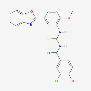 N-{[5-(1,3-benzoxazol-2-yl)-2-methoxyphenyl]carbamothioyl}-3-chloro-4-methoxybenzamide