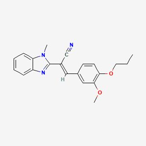 (2E)-3-(3-methoxy-4-propoxyphenyl)-2-(1-methyl-1H-benzimidazol-2-yl)prop-2-enenitrile