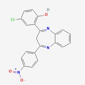 4-chloro-2-[4-(4-nitrophenyl)-3H-1,5-benzodiazepin-2-yl]phenol