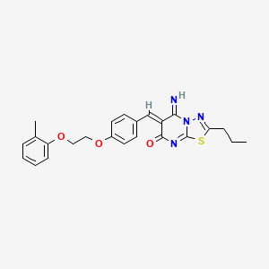 (6Z)-5-imino-6-{4-[2-(2-methylphenoxy)ethoxy]benzylidene}-2-propyl-5,6-dihydro-7H-[1,3,4]thiadiazolo[3,2-a]pyrimidin-7-one