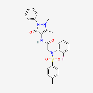 N-(1,5-Dimethyl-3-oxo-2-phenyl-2,3-dihydro-1H-pyrazol-4-YL)-2-[N-(2-fluorophenyl)4-methylbenzenesulfonamido]acetamide