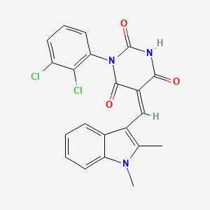 (5Z)-1-(2,3-dichlorophenyl)-5-[(1,2-dimethyl-1H-indol-3-yl)methylidene]pyrimidine-2,4,6(1H,3H,5H)-trione